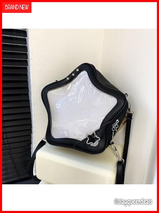 Star Shape Ita Bag PU Leather Crossbody Backpack Purse with Display Window main image 5